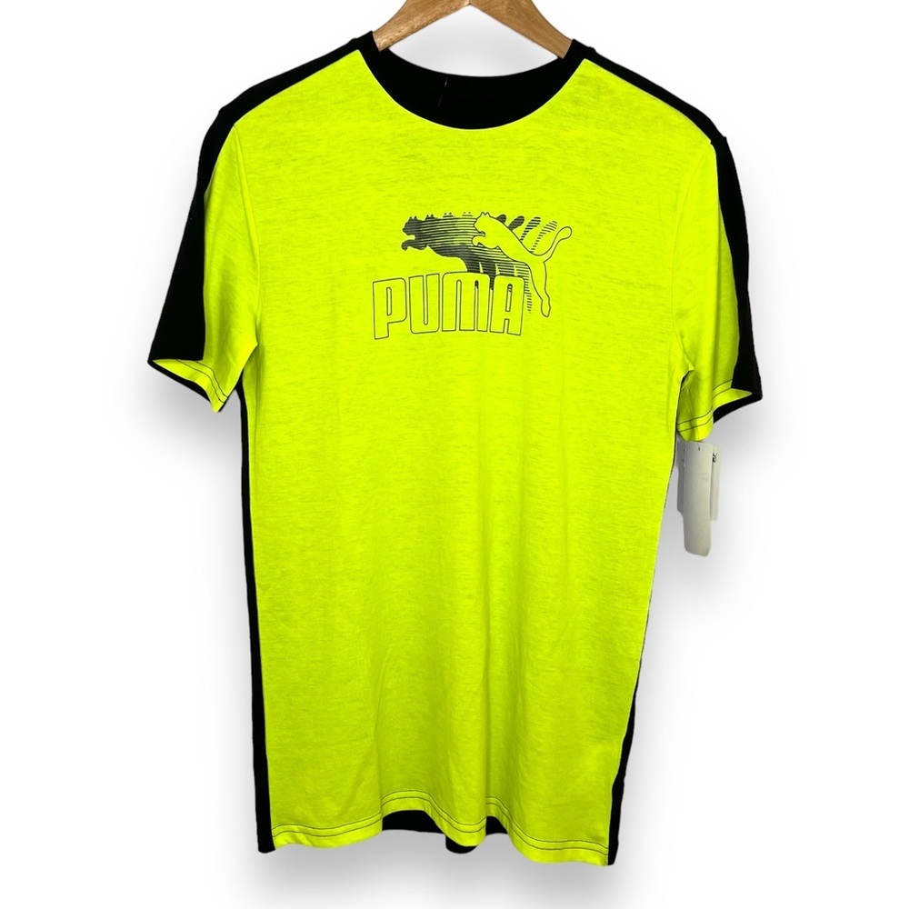 3/$30 Puma Black & Yellow Activewear Tee Shirt